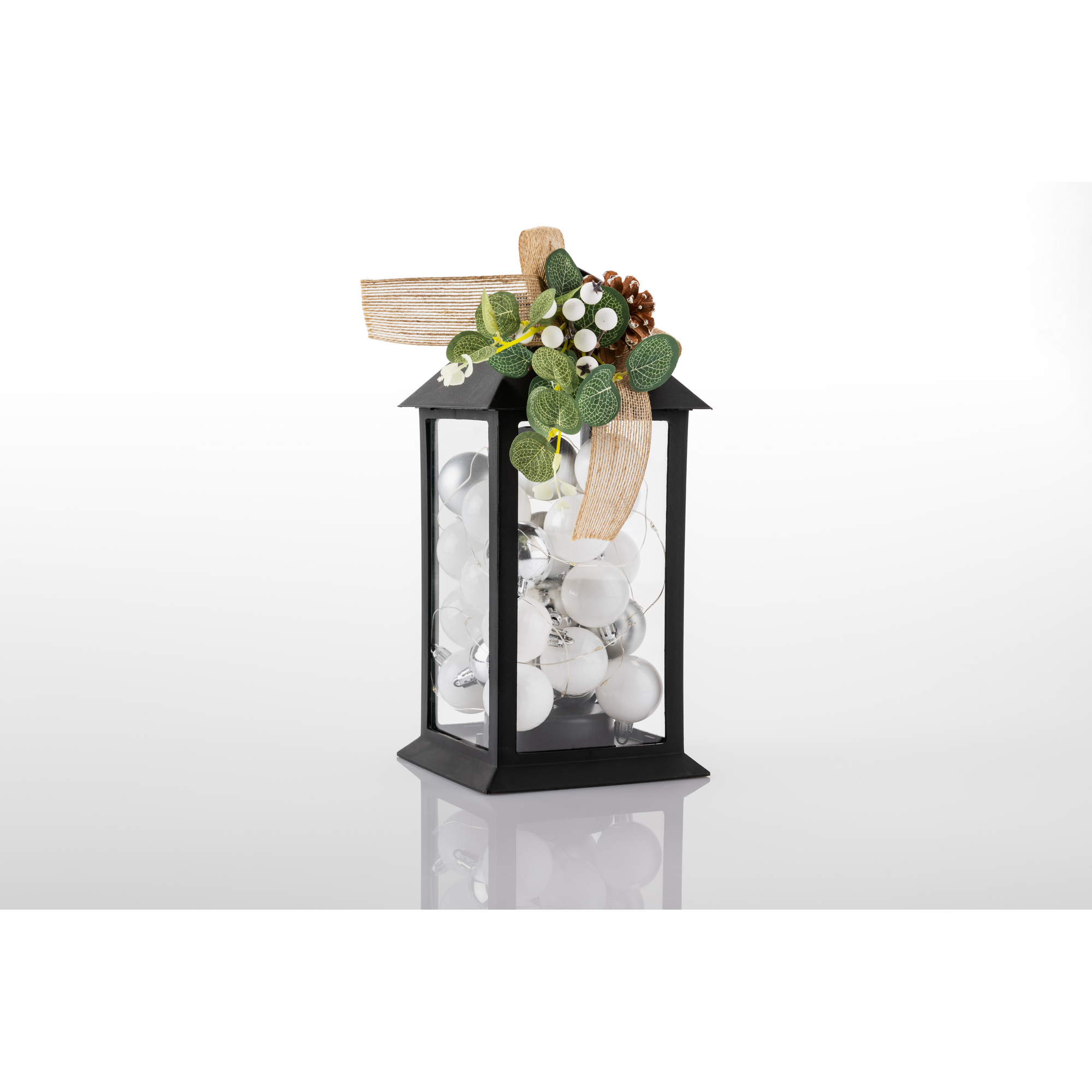 LED-Laterne 'Leno' 14 x 14 x 30 cm schwarz