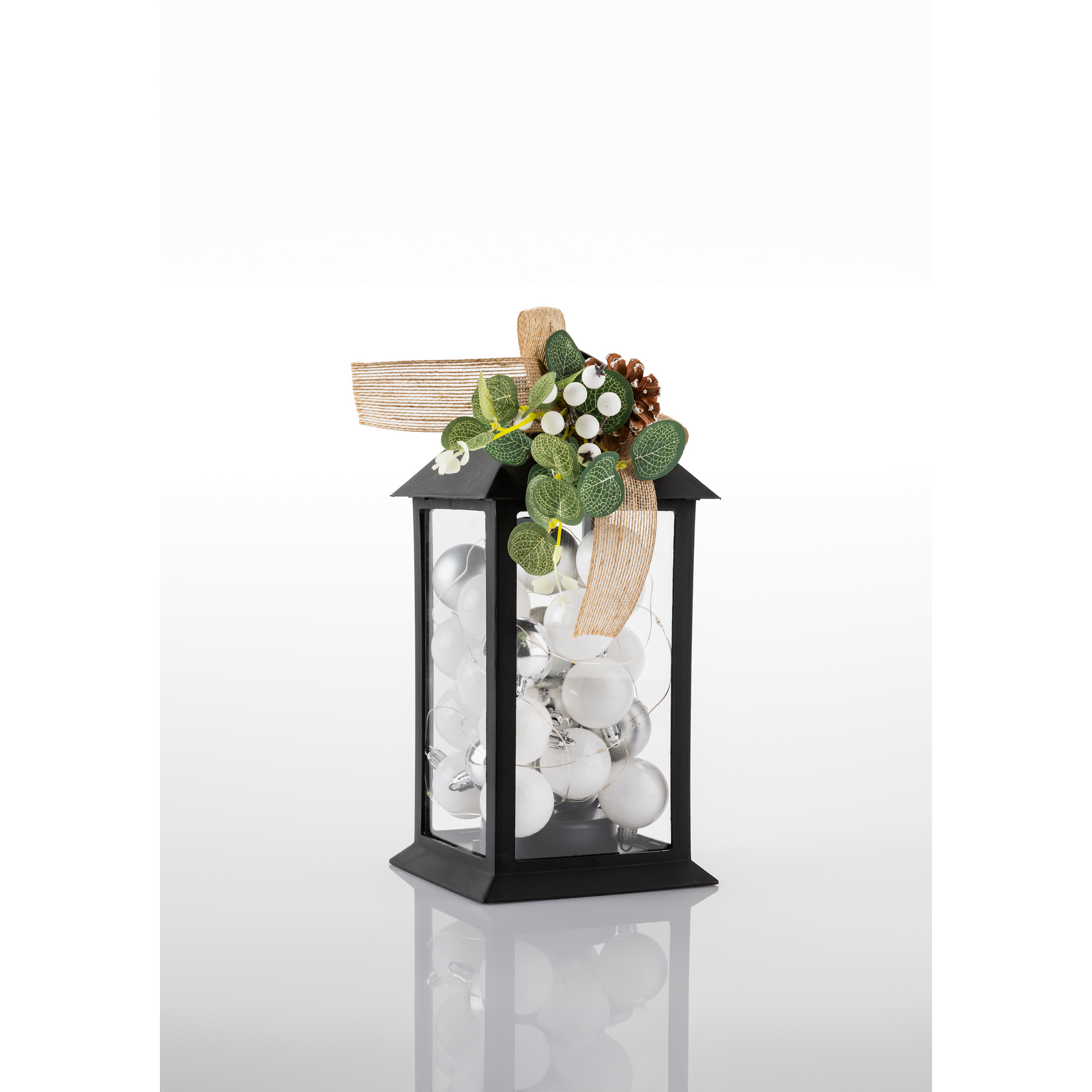 LED-Laterne 'Leno' 14 x 14 x 30 cm schwarz