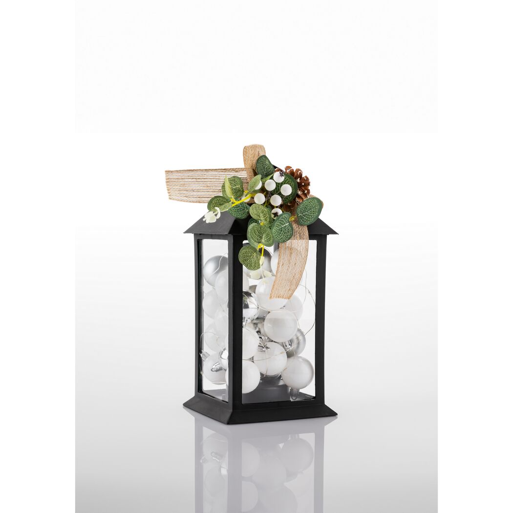 LED-Laterne 'Leno' 14 x 14 x 30 cm schwarz