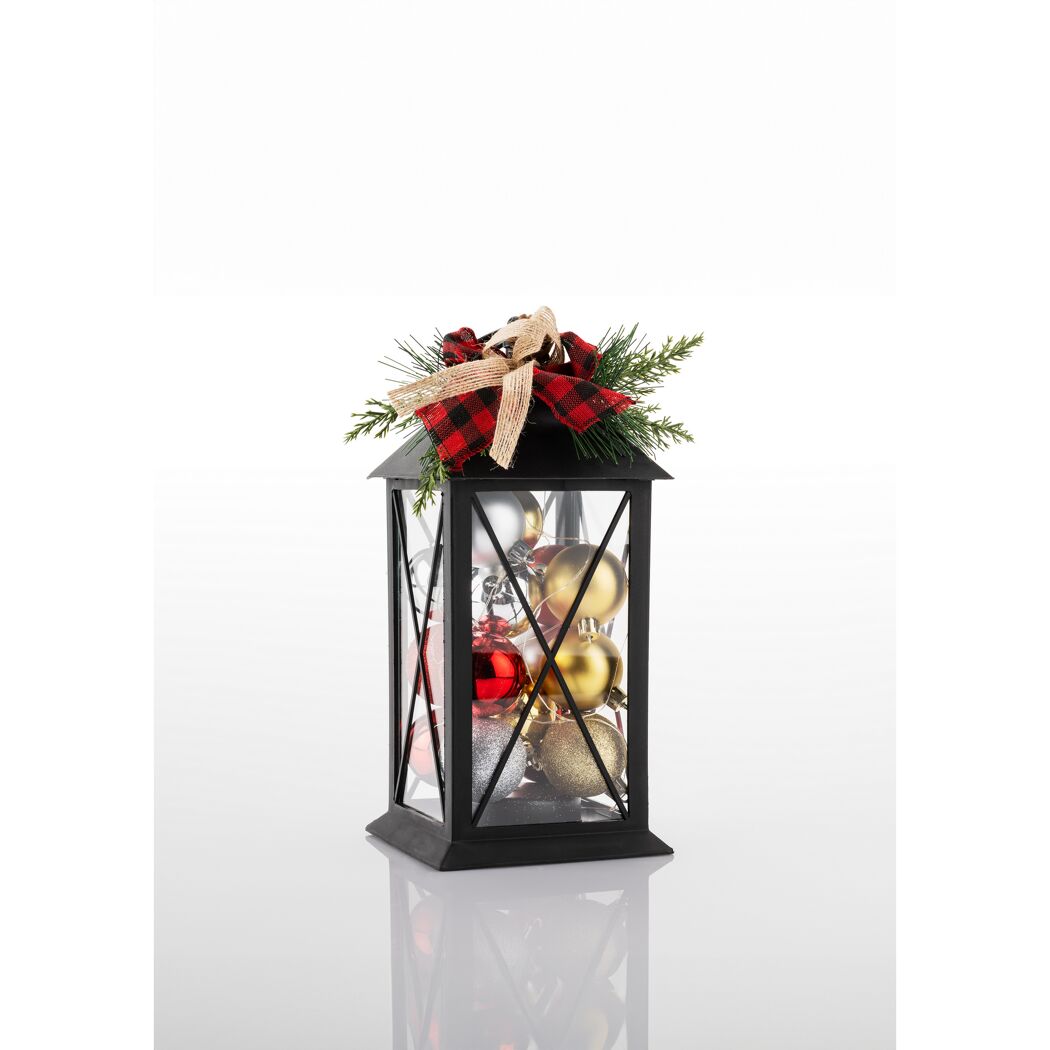 LED-Laterne 'Pallin' 14 x 14 x 30 cm schwarz