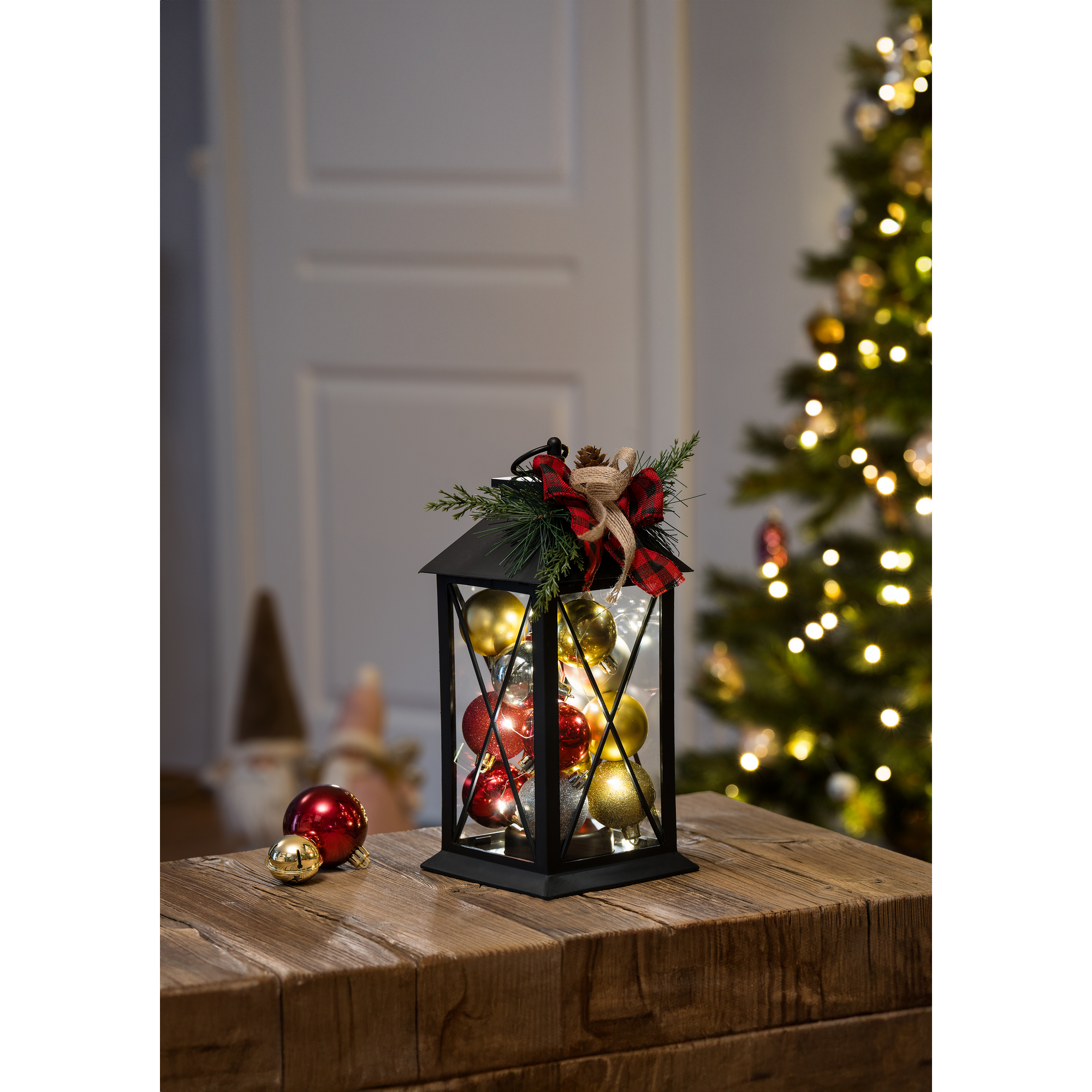 LED-Laterne 'Pallin' 14 x 14 x 30 cm schwarz