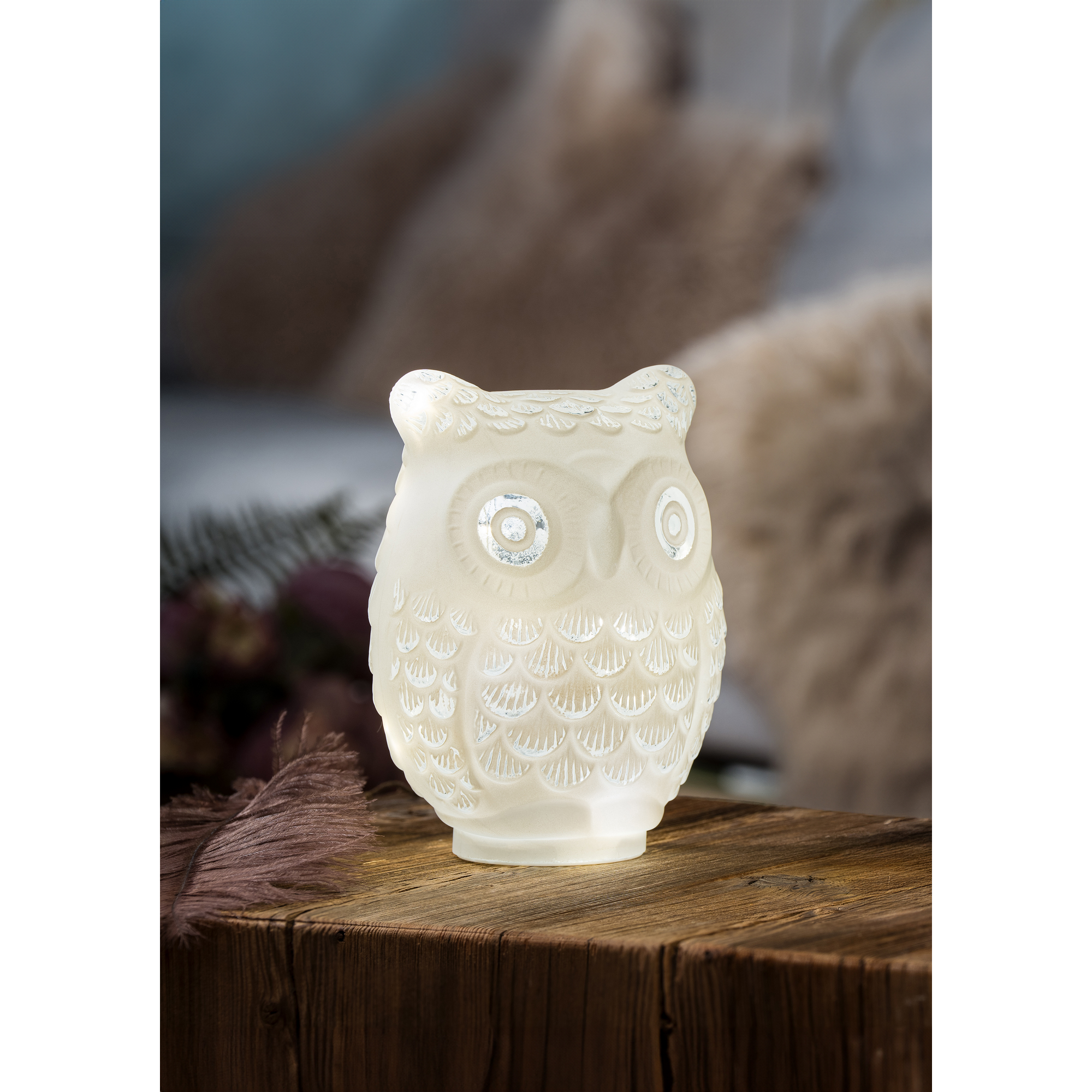 LED Dekofigur 'Eule'  13,5 x 15,5 x 24,5 cm weiß