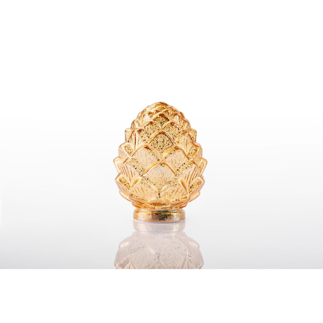 LED Deko 'Zapfen' 14,5 x 14,5 x 18 cm gold