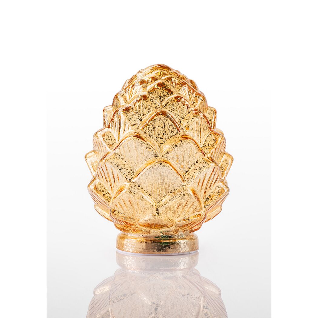 LED Deko 'Zapfen' 14,5 x 14,5 x 18 cm gold