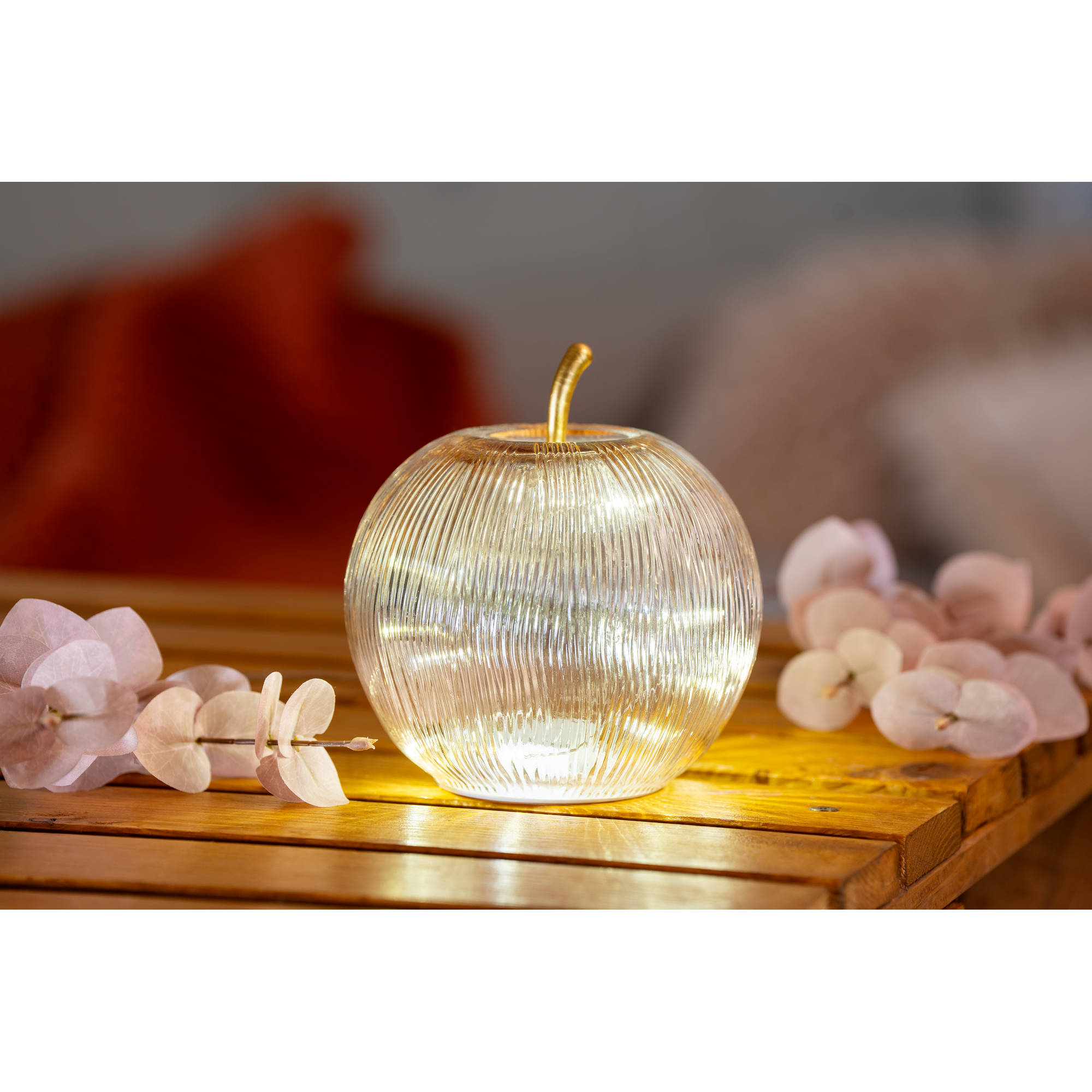 LED Deko 'Apfel' 18,5 x 18,5 x 20 cm rosa
