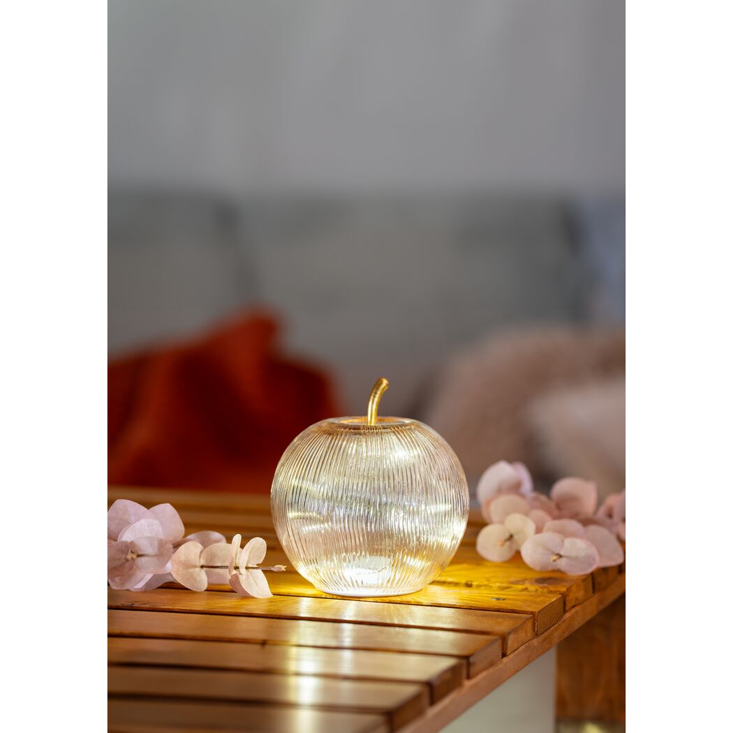 LED Deko 'Apfel' 18,5 x 18,5 x 20 cm rosa