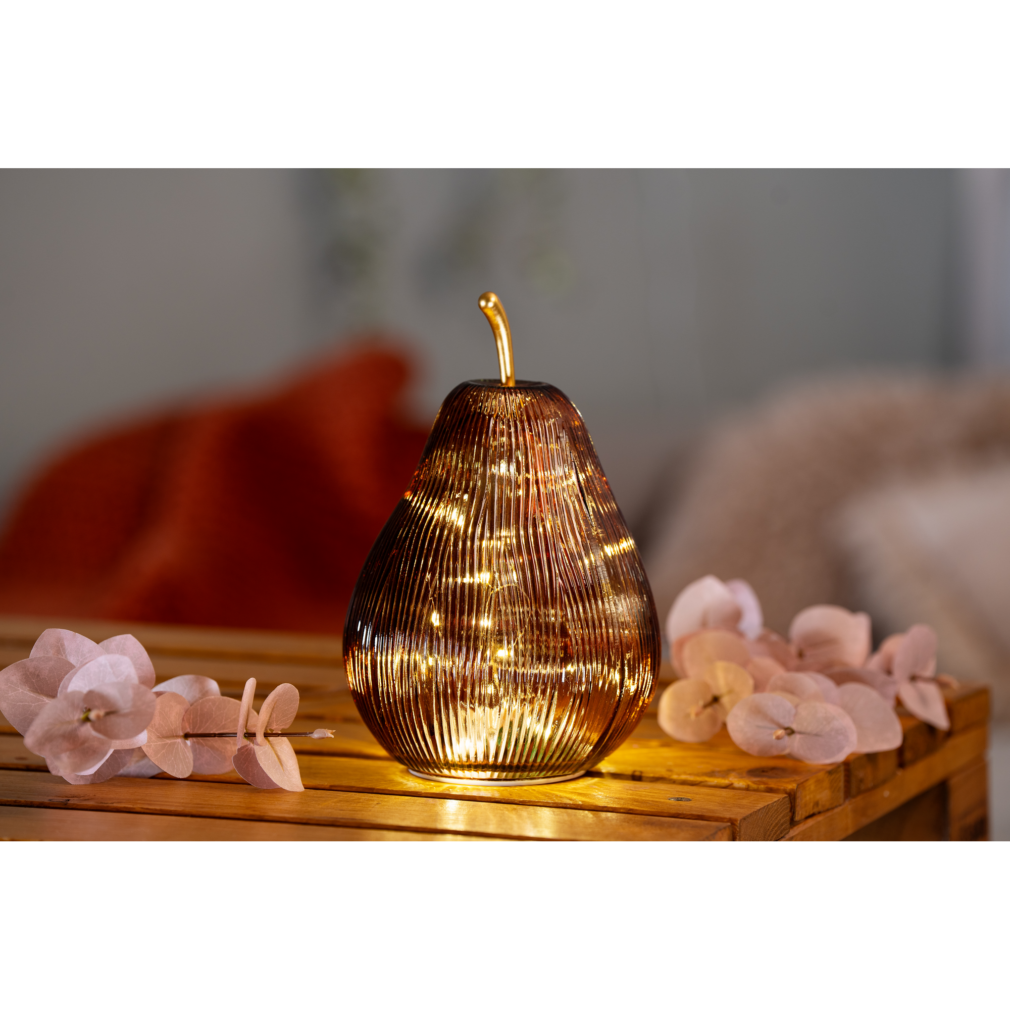 LED Deko 'Birne' 17 x 17 x 25 cm braun
