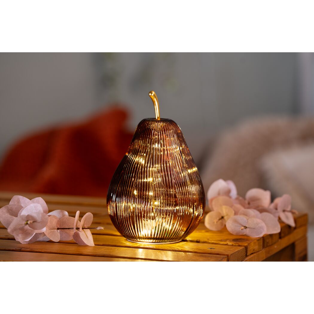LED Deko 'Birne' 17 x 17 x 25 cm braun