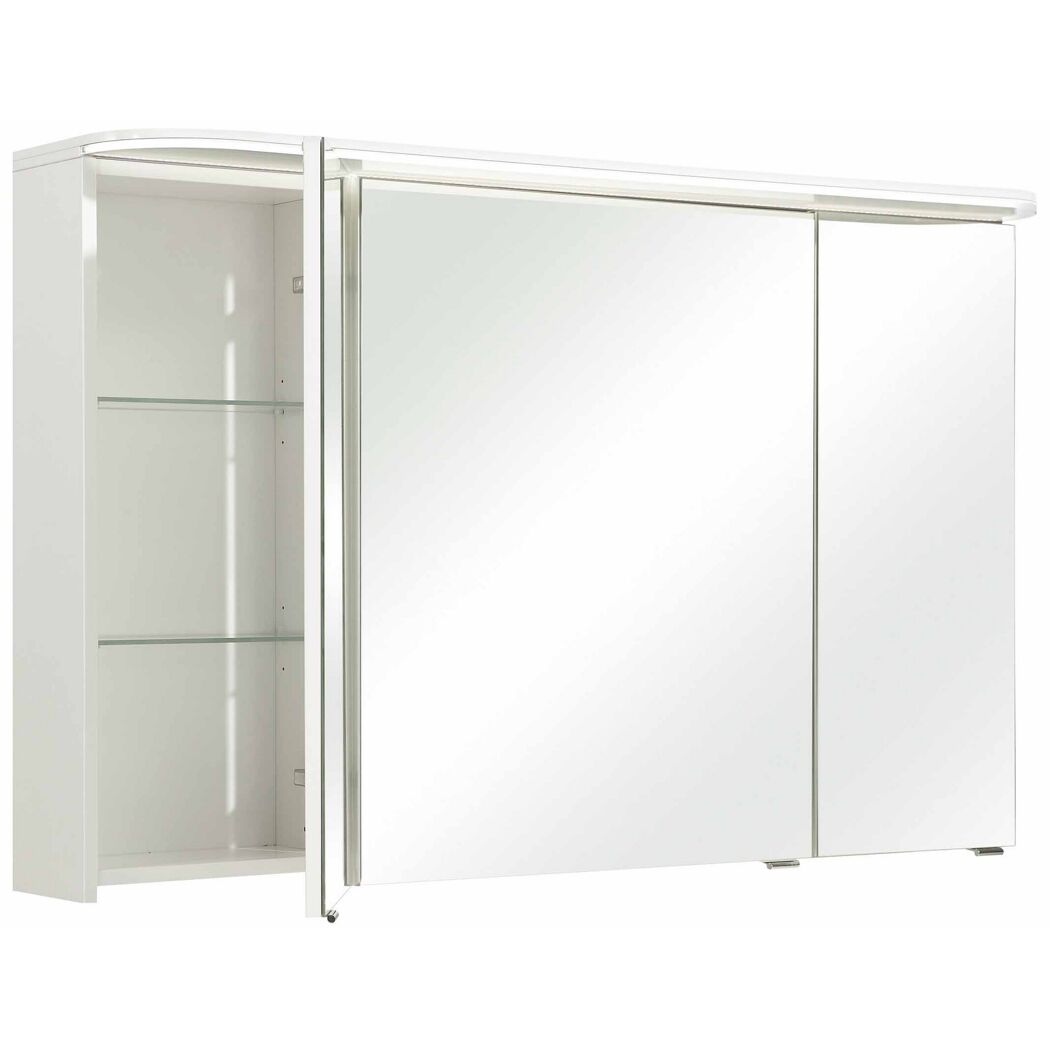 LED-Spiegelschrank 'Jelte' weiß Hochglanz 120 x 72,5 x 17 cm