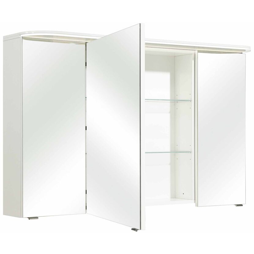 LED-Spiegelschrank 'Jelte' weiß Hochglanz 120 x 72,5 x 17 cm