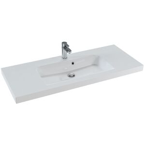 Waschbecken eckig 'Balto' weiß 123 x 7,6 x 50,8 cm