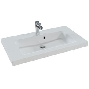 Waschbecken 'Jelte' weiß 92 x 50,8 x 7,6 cm mit LED-Fugenbeleuchtung
