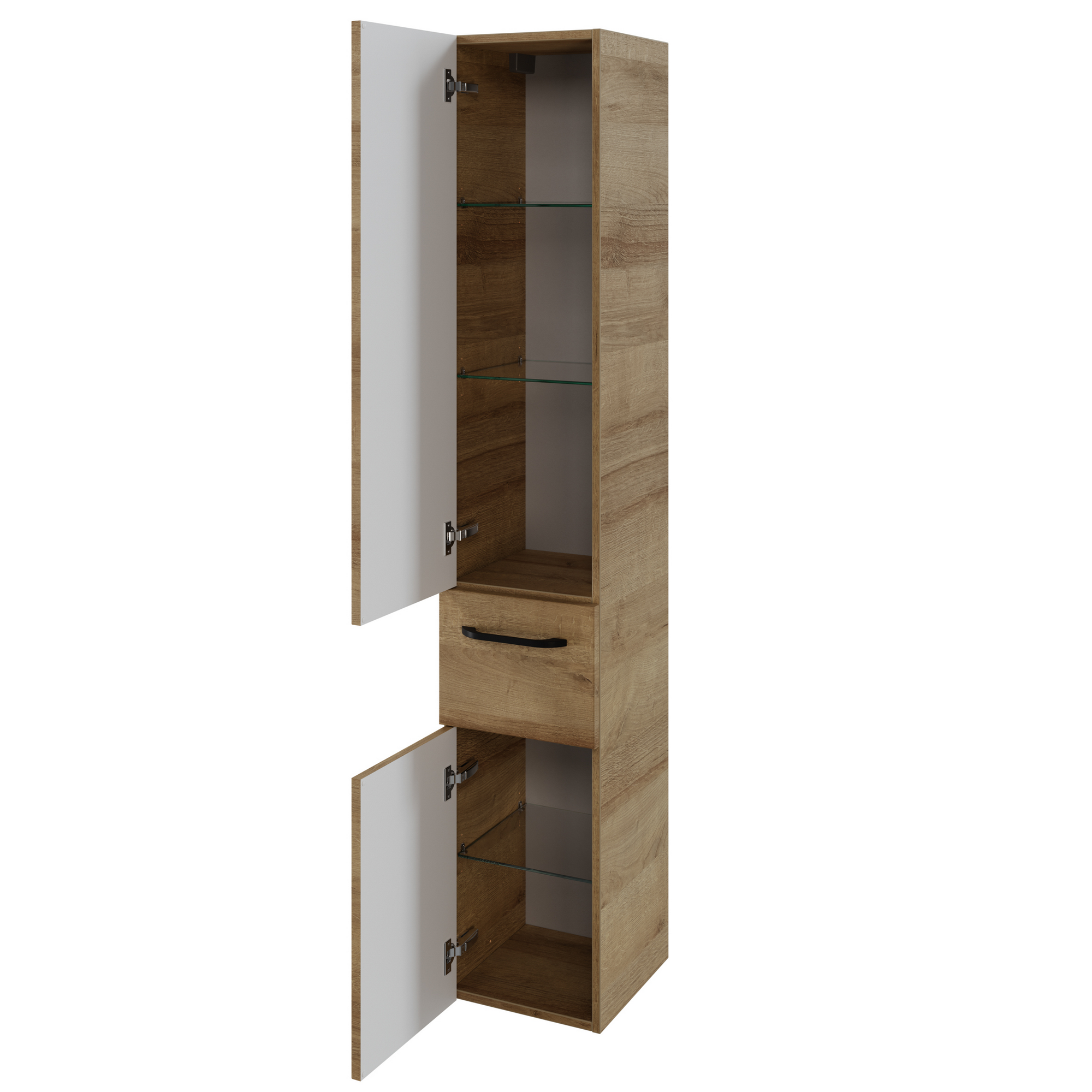 Hochschrank 'Jelte' braun foliert 30 x 168 x 33 cm