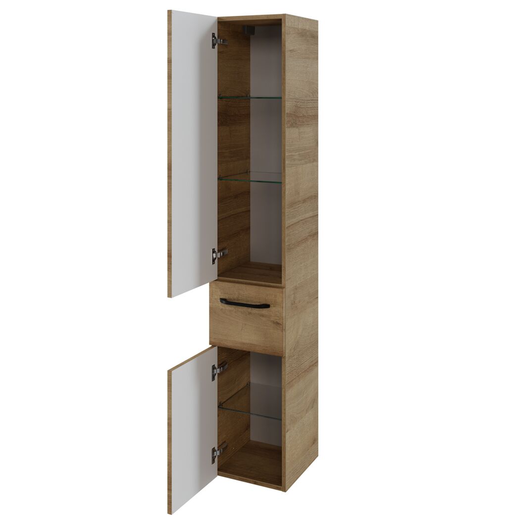 Hochschrank 'Jelte' eichefarben foliert 30 x 168 x 33 cm