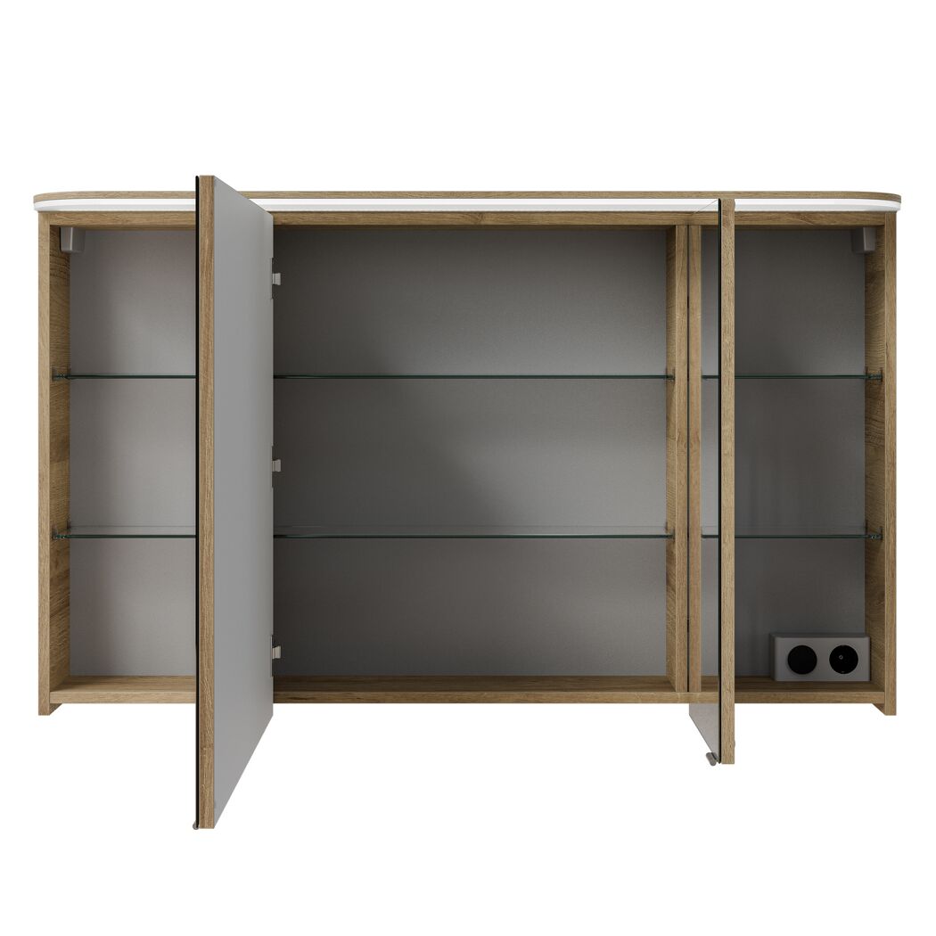 LED-Spiegelschrank 'Jelte' eichefarben 120 x 72,3 x 17 cm