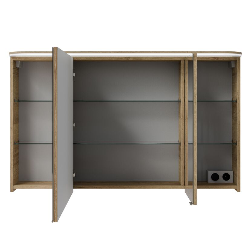 LED-Spiegelschrank 'Jelte' eichefarben 120 x 72,3 x 17 cm