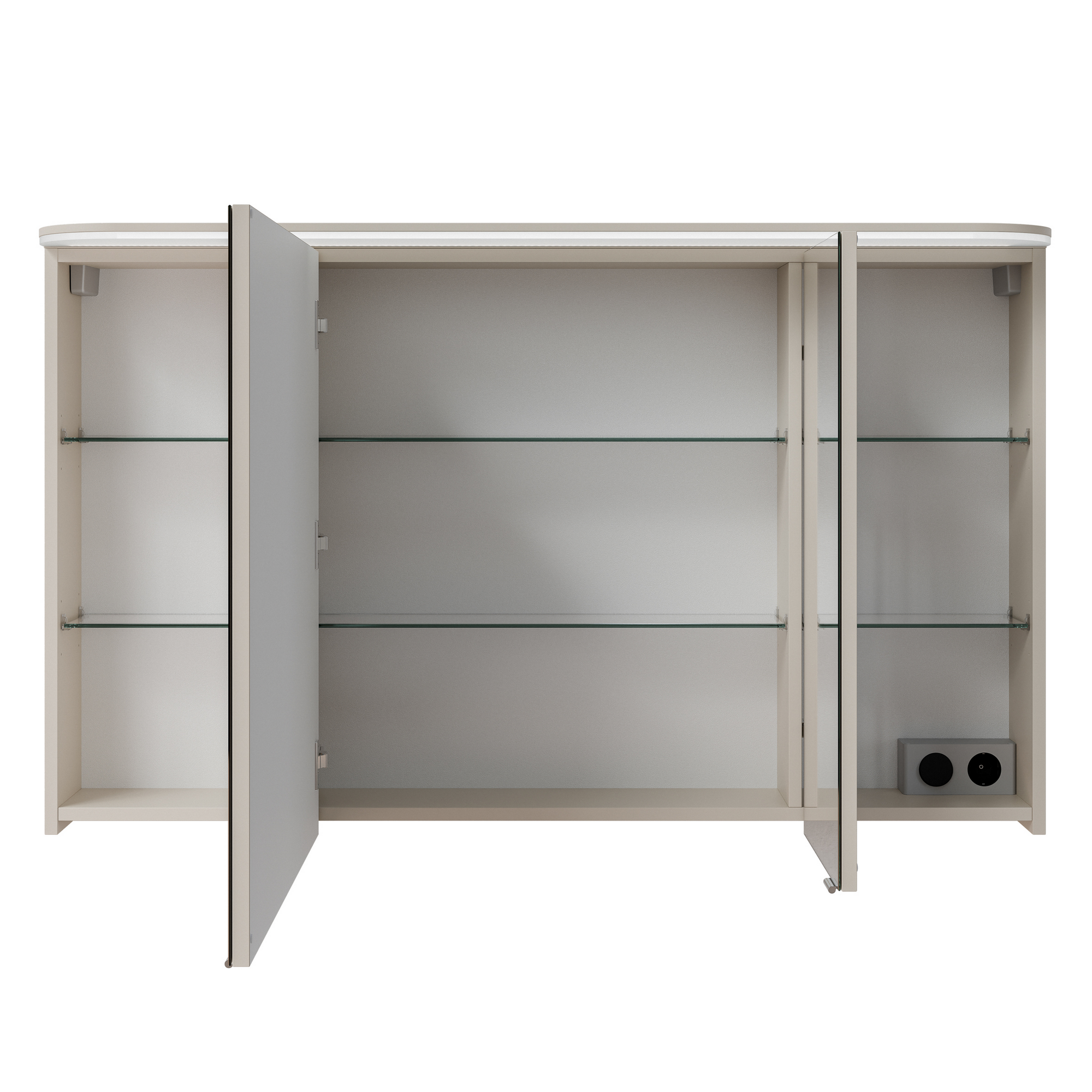 LED-Spiegelschrank 'Jelte' kaschmirfarben matt 120 x 72,3 x 17 cm