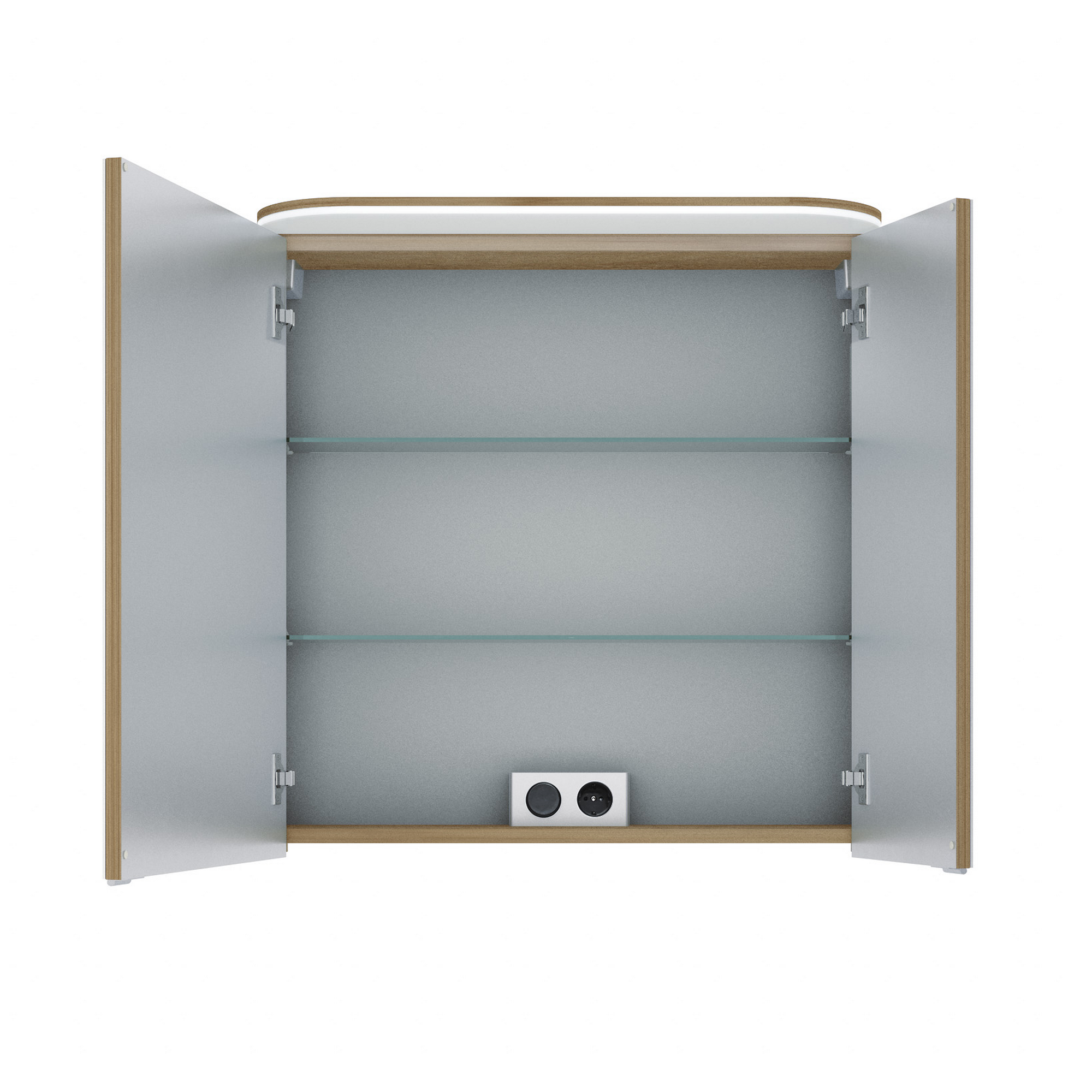 LED-Spiegelschrank 'Jelte' eichefarben 70 x 72,3 x 14,9 cm