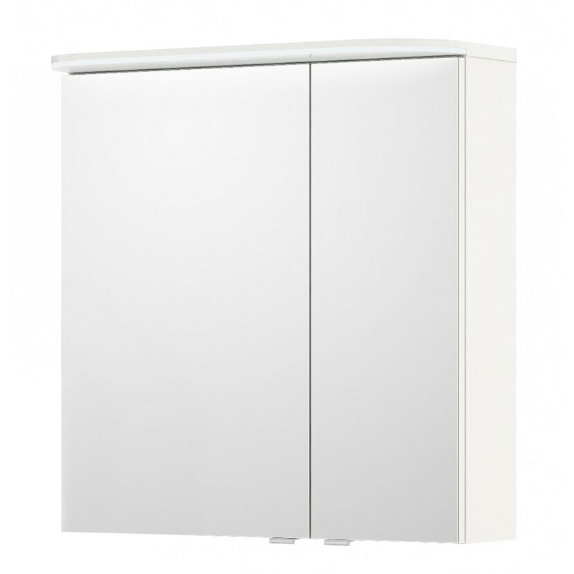 LED-Spiegelschrank 'Jelte' weiß glänzend 70 x 72,3 x 14,9 cm