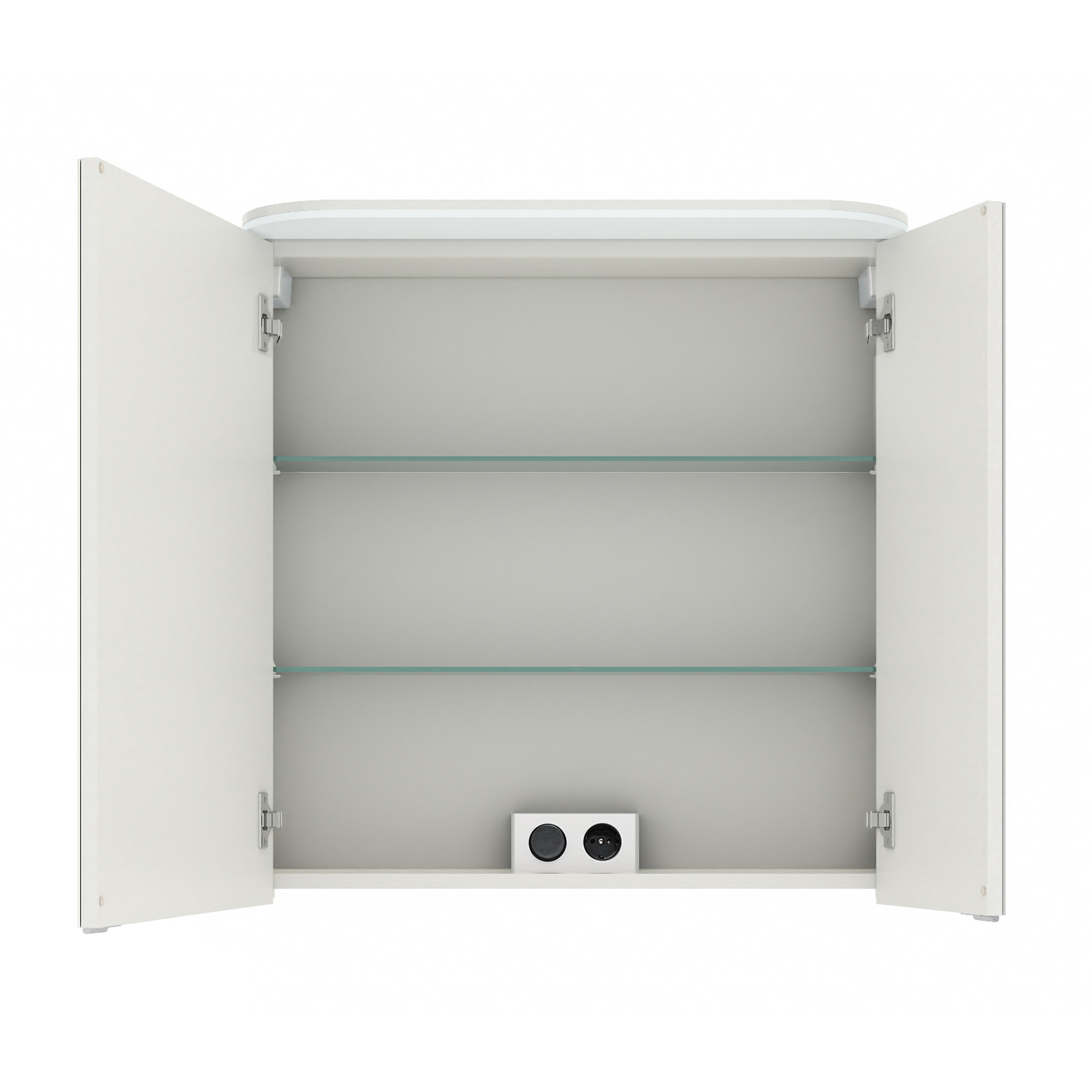 LED-Spiegelschrank 'Jelte' weiß glänzend 70 x 72,3 x 14,9 cm