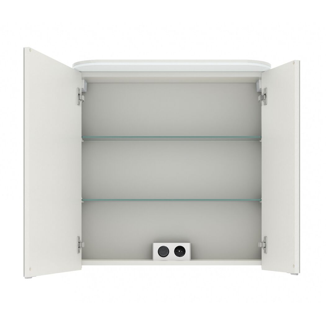 LED-Spiegelschrank 'Jelte' weiß glänzend 70 x 72,3 x 14,9 cm