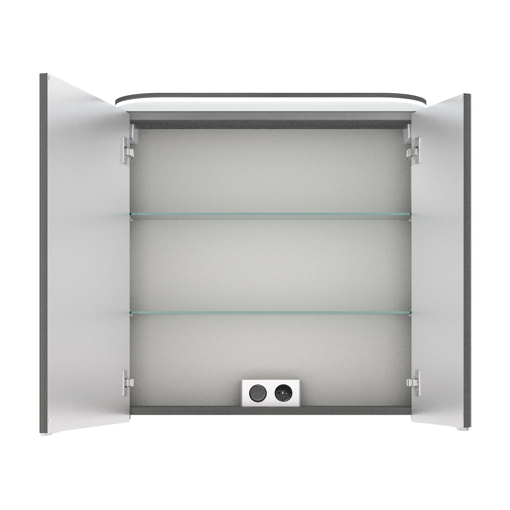 LED-Spiegelschrank 'Jelte' graphitfarben 70 x 72,3 x 14,9 cm