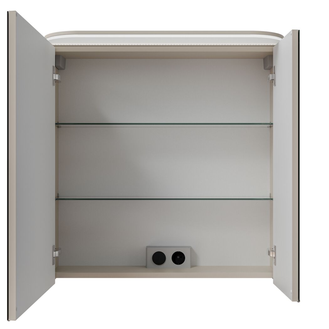 LED-Spiegelschrank 'Jelte' kaschmirfarben matt 70 x 72,3 x 14,9 cm