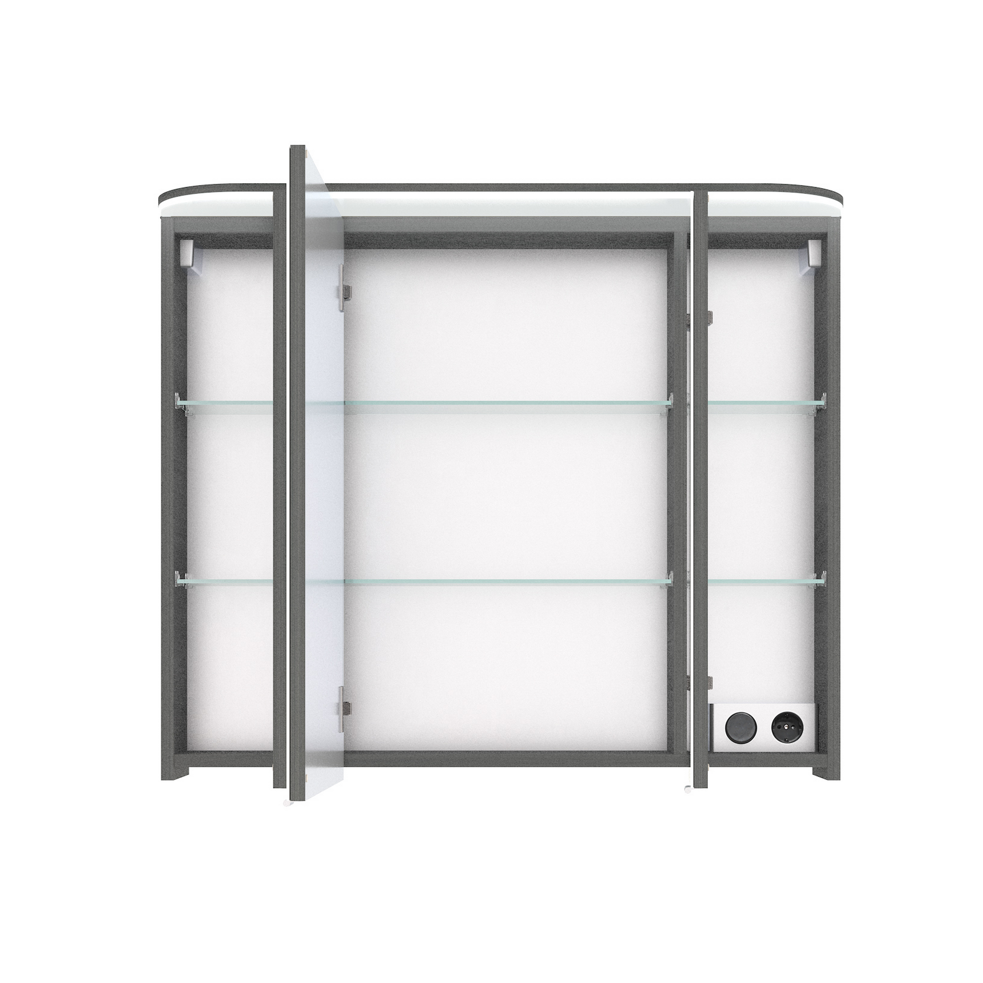 LED-Spiegelschrank ' Jelte' graphitfarben 85 x 72,3 x 17 cm