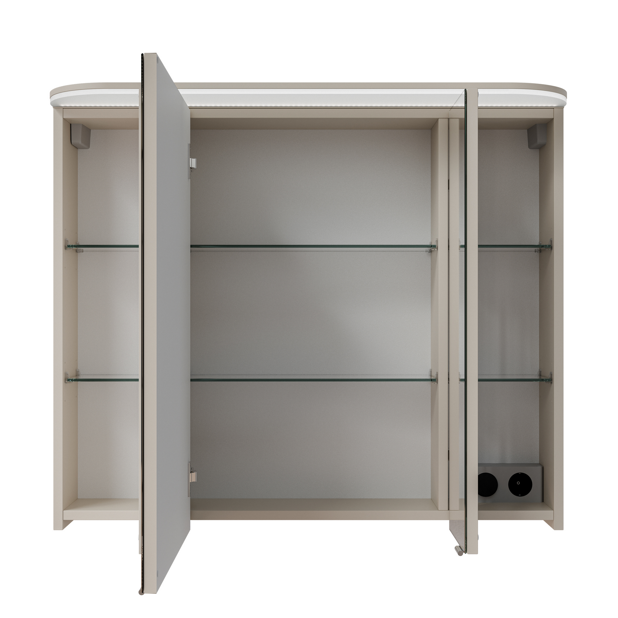 LED-Spiegelschrank ' Jelte' kaschmirfarben matt  85 x 72,3 x 17 cm