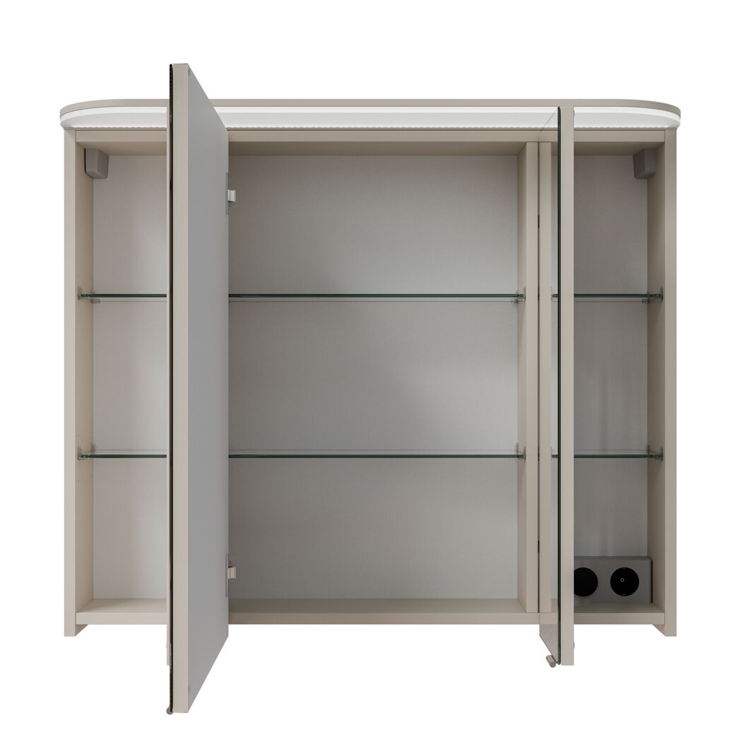 LED-Spiegelschrank ' Jelte' kaschmirfarben matt  85 x 72,3 x 17 cm