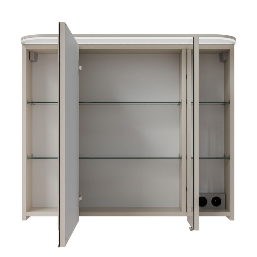 LED-Spiegelschrank ' Jelte' kaschmirfarben matt  85 x 72,3 x 17 cm