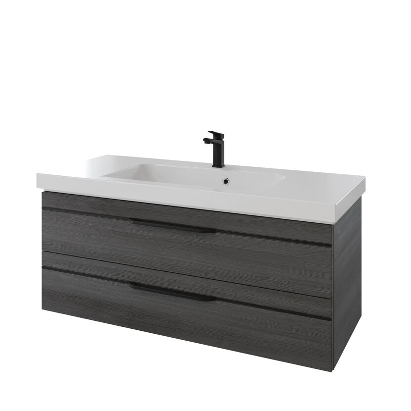 Waschbeckenunterschrank 'Jelte'  graphitfarben 119 x 48 x 46,9 cm