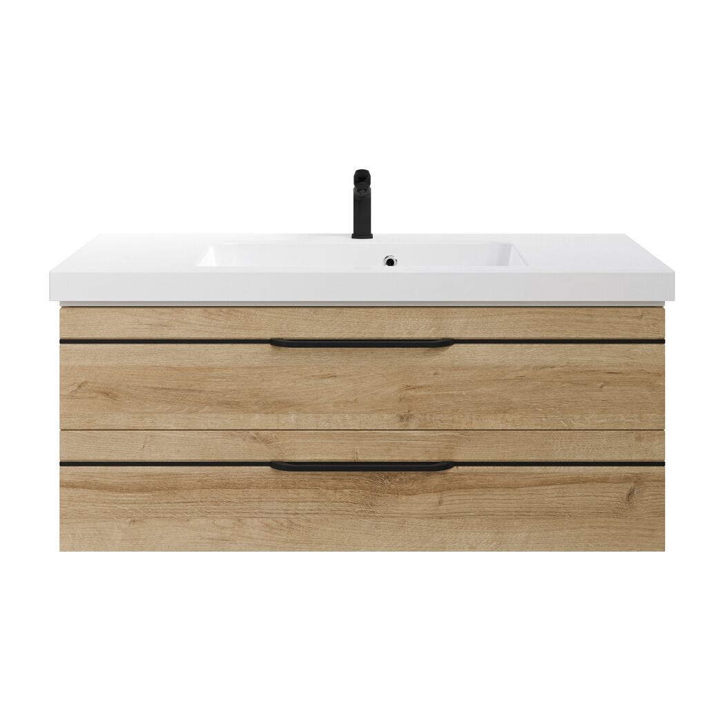 Waschbeckenunterschrank 'Jelte' eichefarben 119 x 48 x 46,9 cm