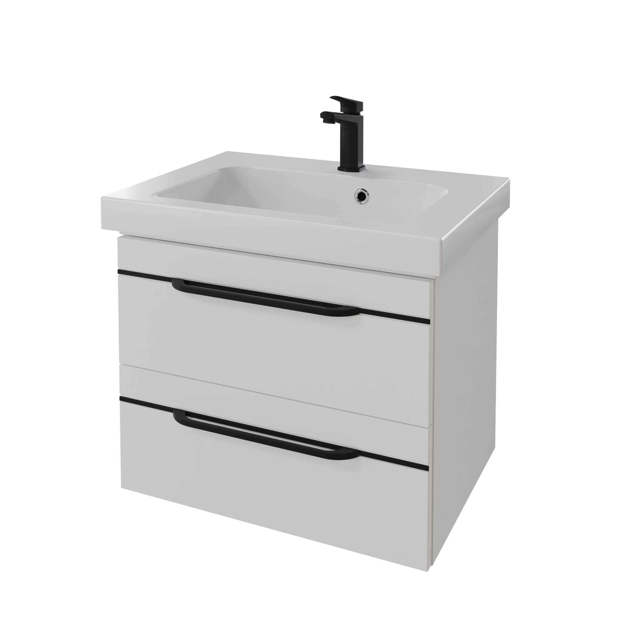 Waschbeckenunterschrank 'Jelte' in Weiß Hochglanz 60 x 48 x 42 cm