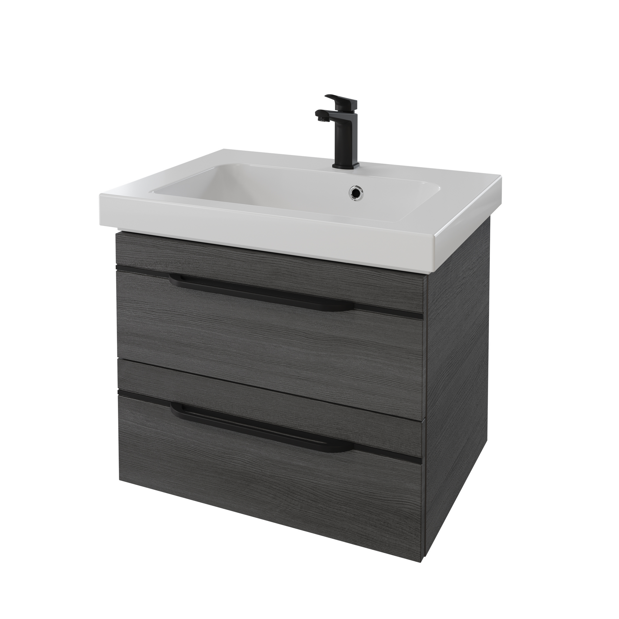 Waschbeckenunterschrank 'Jelte' graphitfarben 60 x 48 x 42 cm