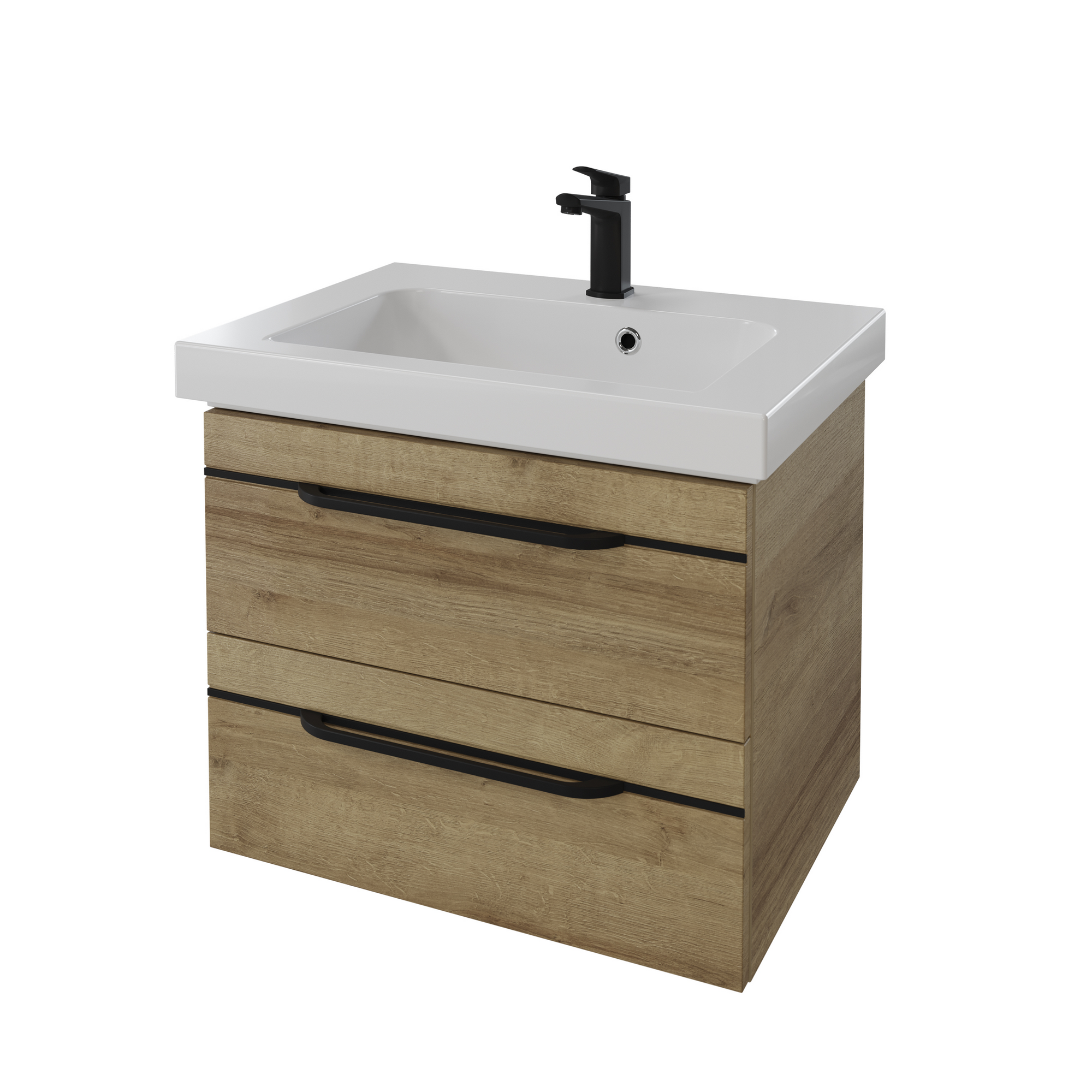 Waschbeckenunterschrank 'Jelte' in Weiß Hochglanz 60 x 48 x 42 cm