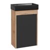 Waschbecken mit Unterschrank 'Benita' eichefarben, schwarz 40 x 66 x 22 cm