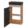 Waschbecken mit Unterschrank 'Benita' eichefarben, schwarz 40 x 66 x 22 cm