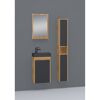 Waschbecken mit Unterschrank 'Benita' eichefarben, schwarz 40 x 66 x 22 cm