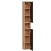 Hochschrank 'Benita' eichefarben, holzfarben, schwarz 21,5 x 148,5 x 16,5 cm