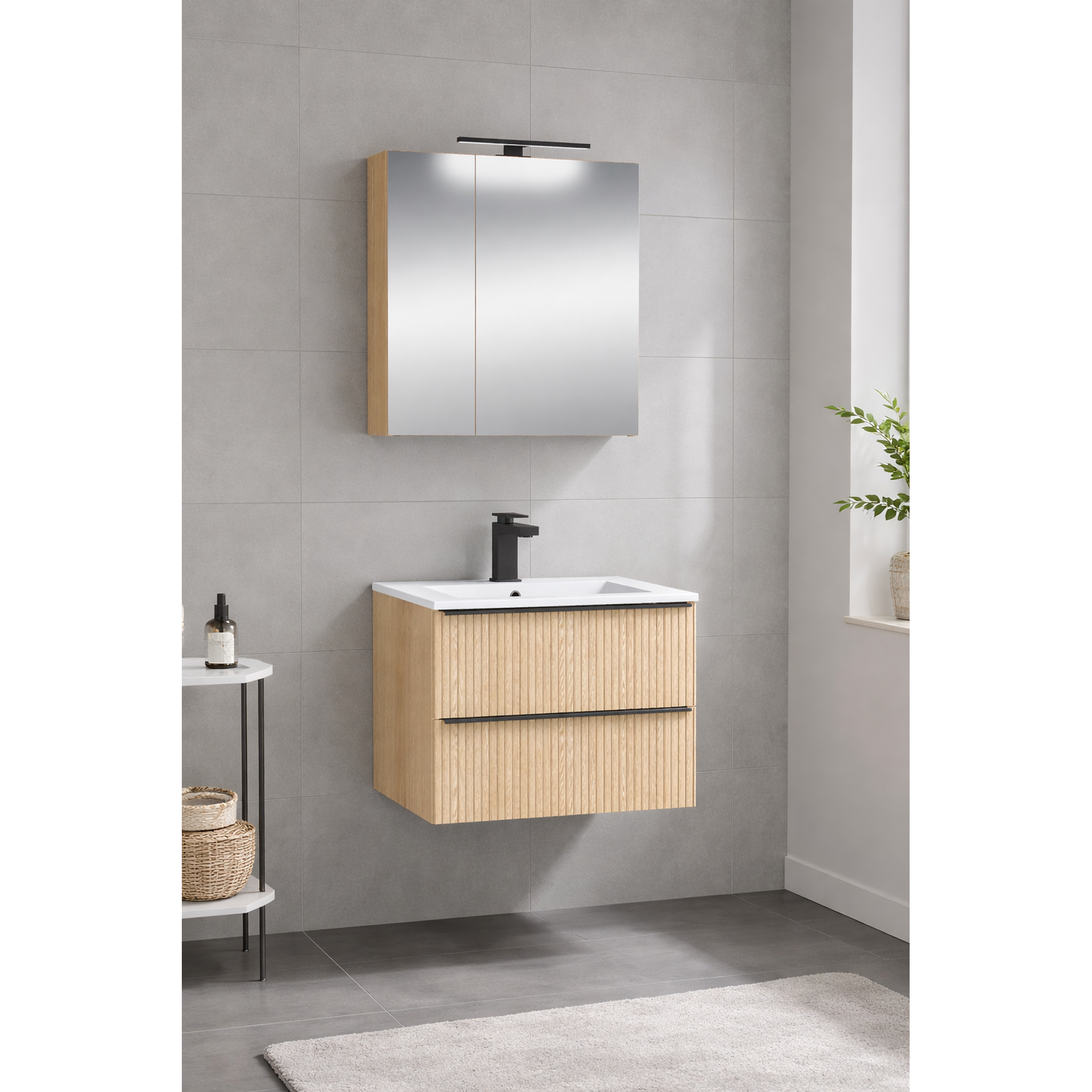 Spiegelschrank 'Viktoria' eichefarben 60 x 60 x 16,5 cm