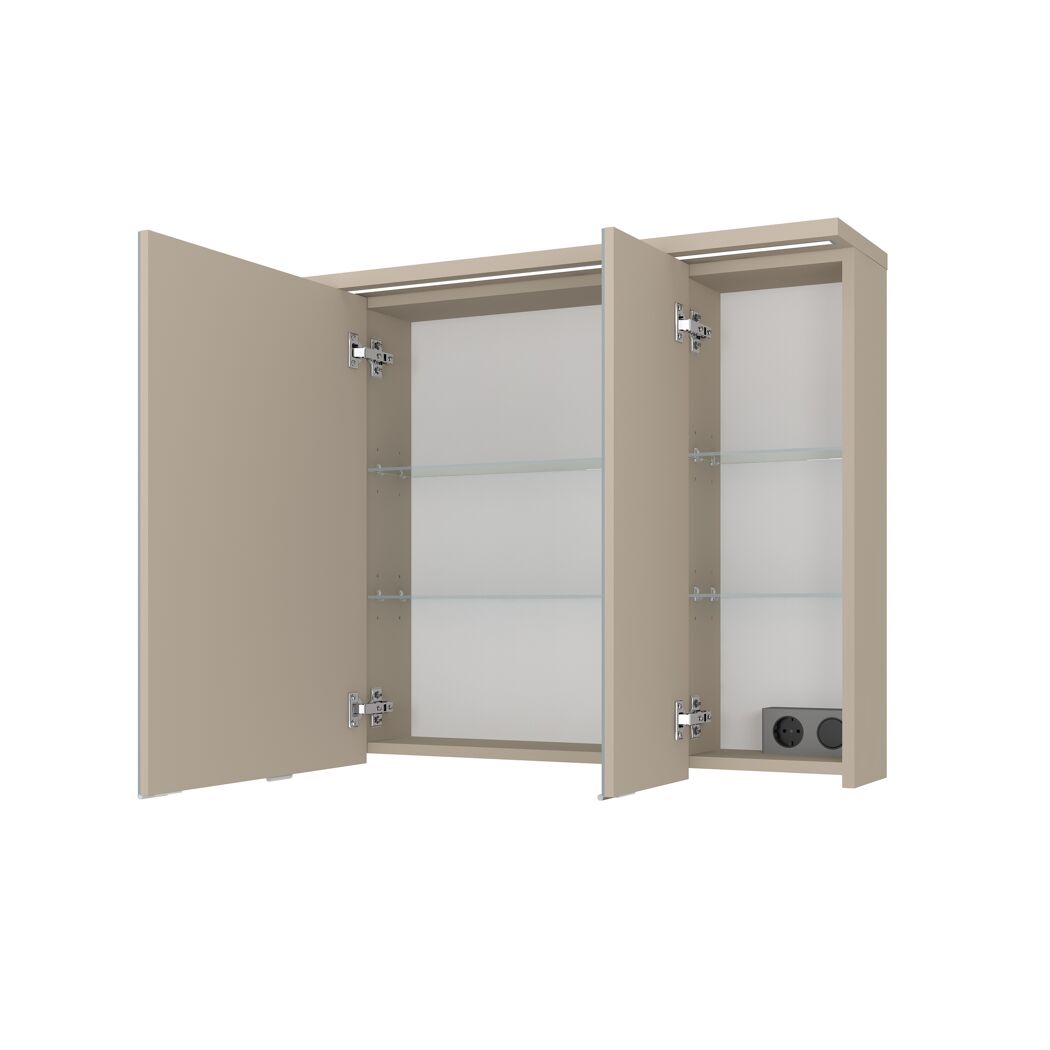 Spiegelschrank 'Giardini' kaschmirfarben 100 x 72,2 x 18/24 cm