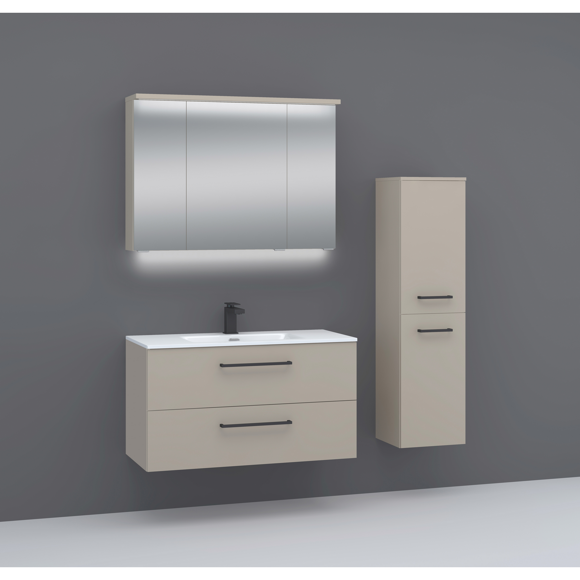 Hochschrank 'Giardini' kaschmirfarben 35,2 x 131,6 x 31,6 cm