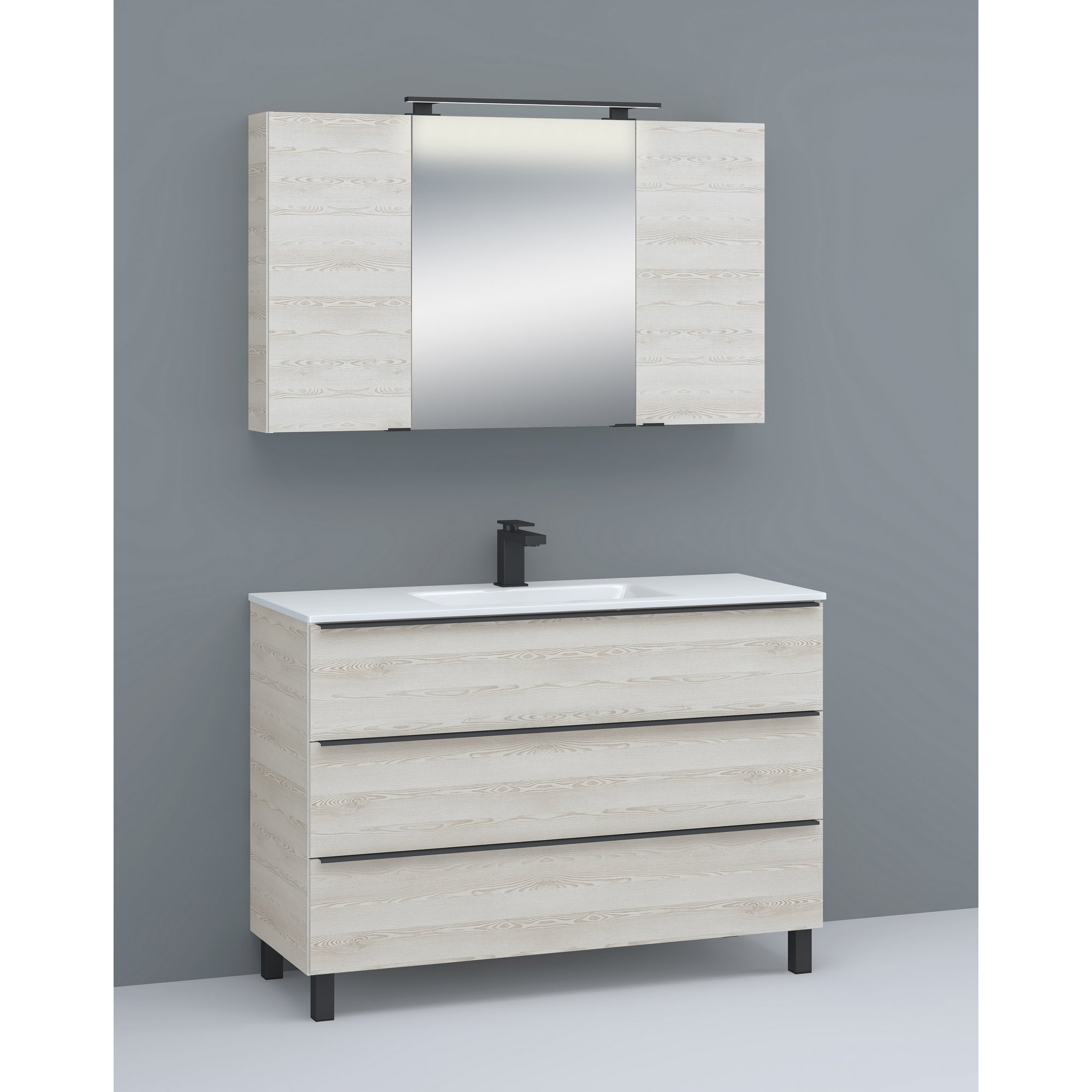 Spiegelschrank 'Fanö' Kieferfarben weiß 120 x 70 x 16,5 cm