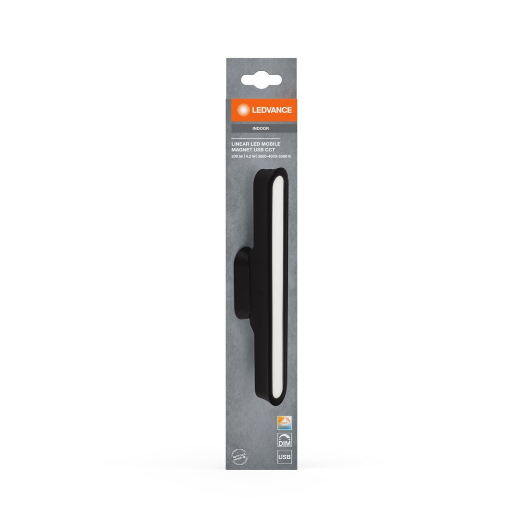 LED-Aufsatzleuchte 'Linearled Mobile Magnet' dimmbar 4,2 W 200 lm warmweiß bis tageslichtweiß 4 x 4,8 x 28 cm
