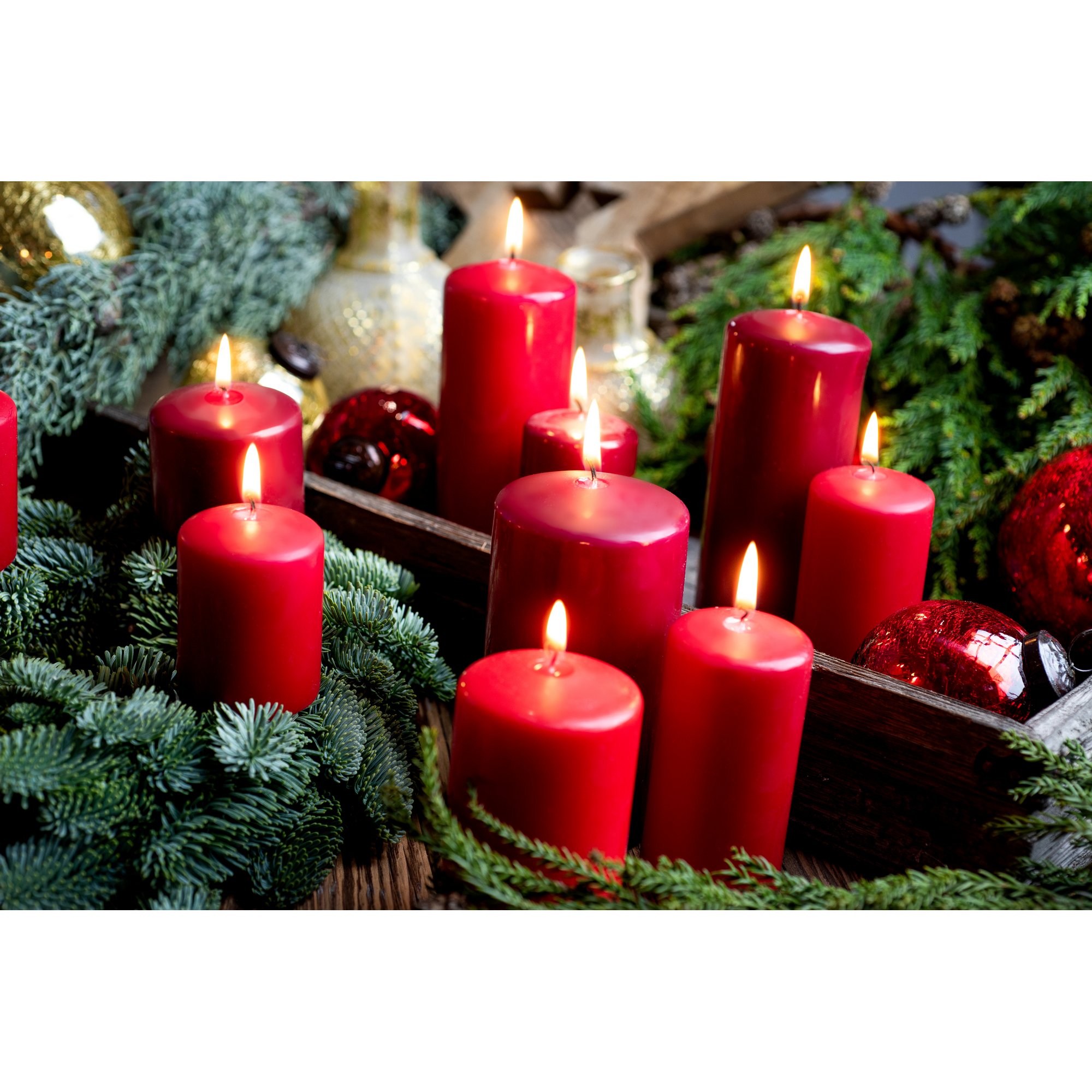 Stumpenkerze 'Classic Safe' rubinrot Ø 6 x 15 cm