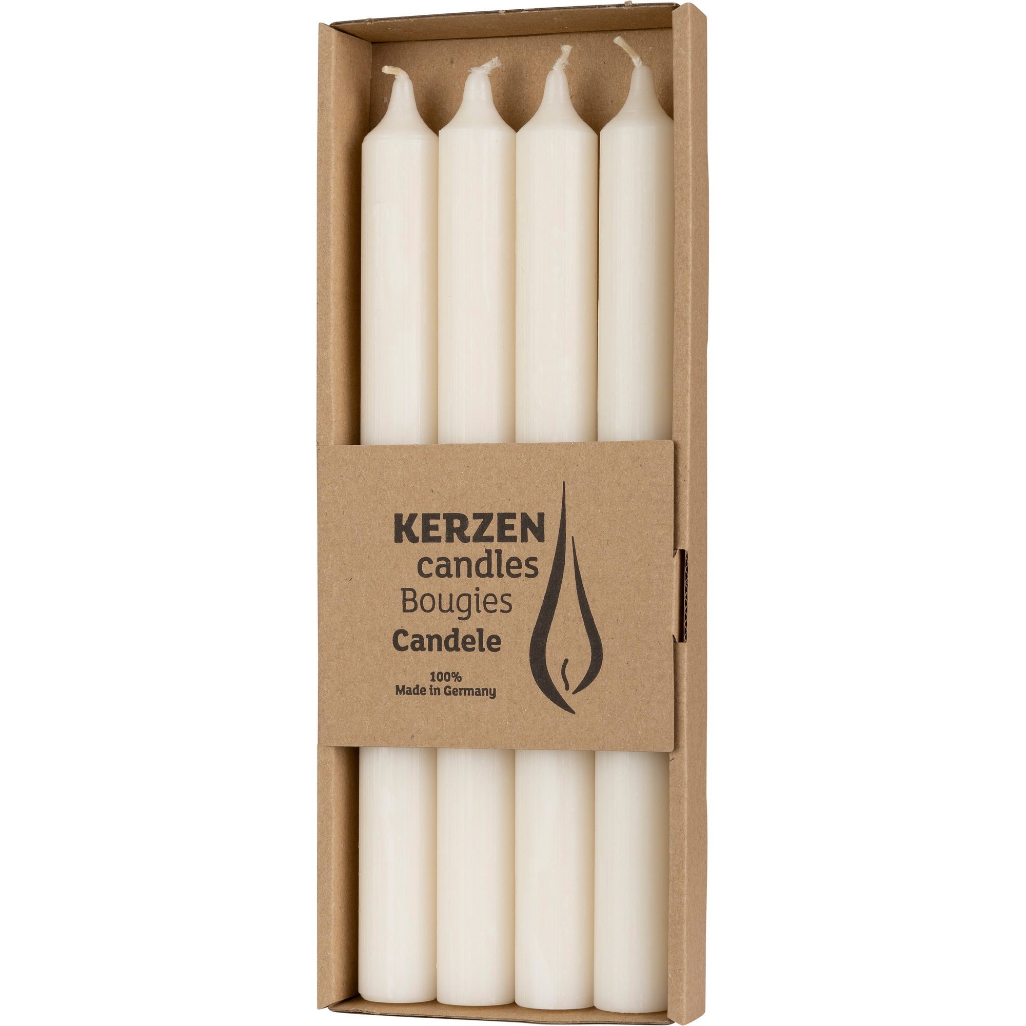 Stabkerze 'Rustic' wollweiß Ø 2,2 x 25 cm