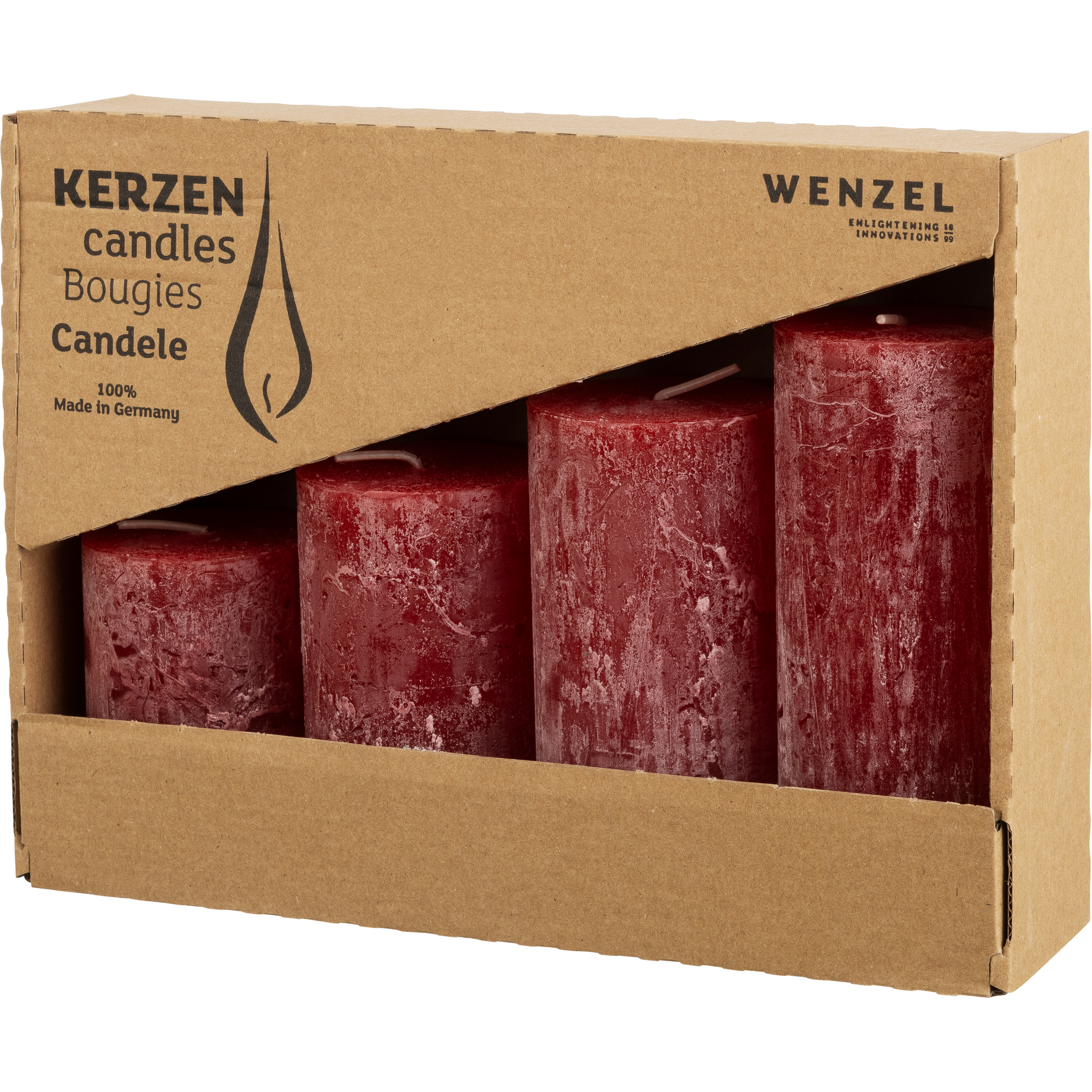 Stumpenkerze 'Rustic Safe' wollweiß Ø 6 x cm