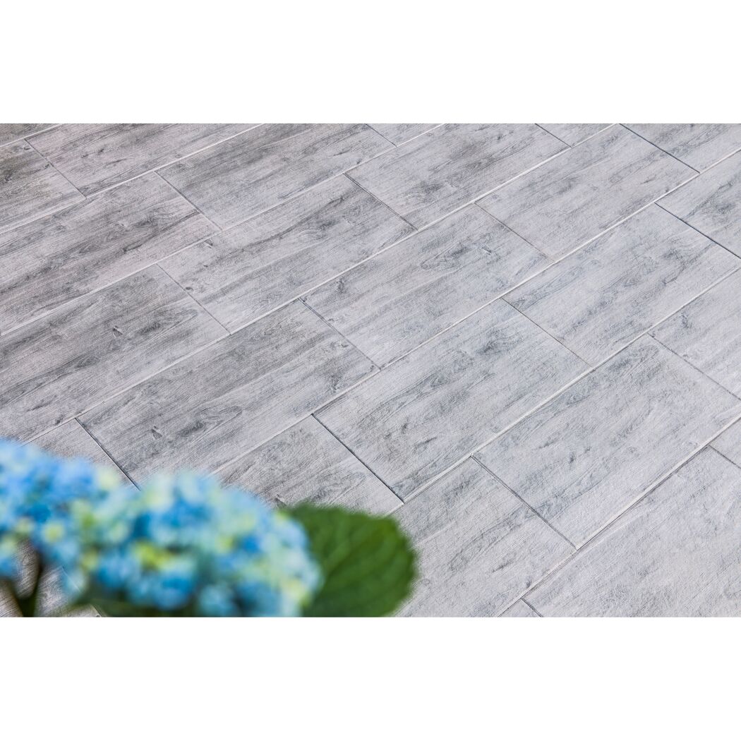 Terrassenplatte 'T-Court Fine Wood' Beton Holzoptik graphit 60 x 30 x 4 cm