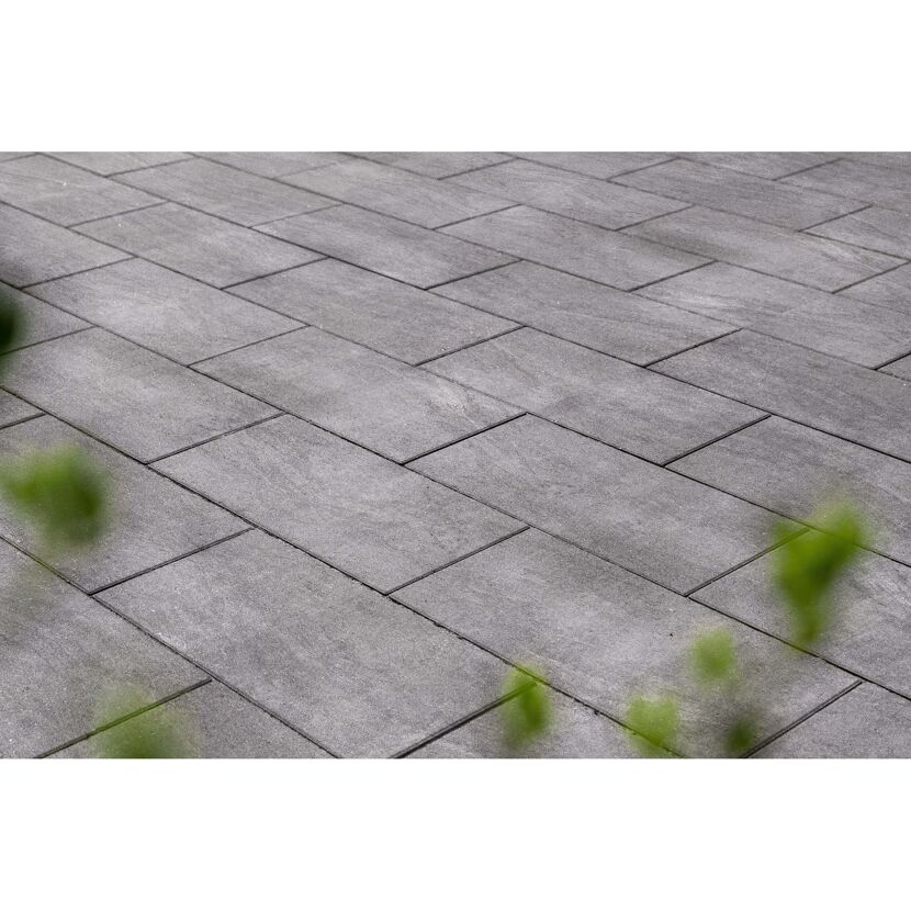 Terrassenplatte 'T-Court Deluxe' Beton basaltgrau 60 x 30 x 4 cm